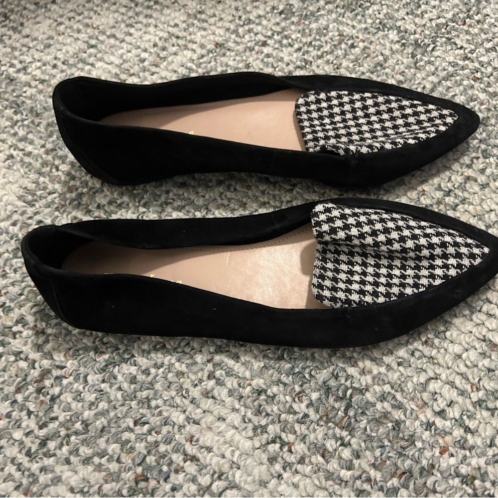 Essex Lane Black and Houndstooth Women's Flats